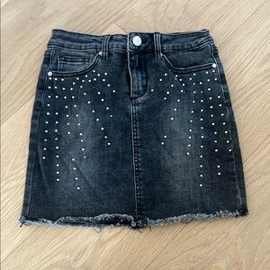 Joe’s Jeans Girls Black Denim Skirt with Studded Detail